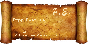 Popp Emerita névjegykártya